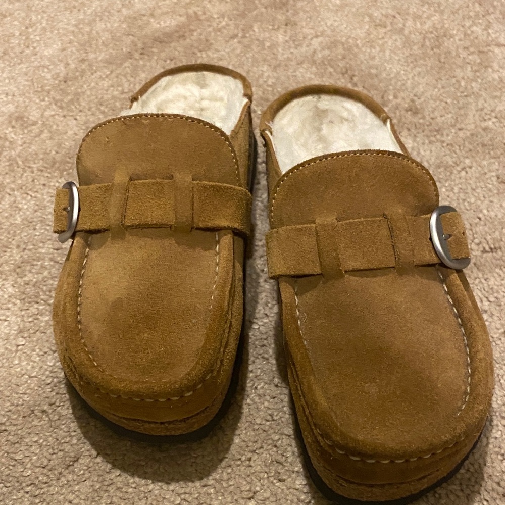 Birkenstock Brown Suede Flats